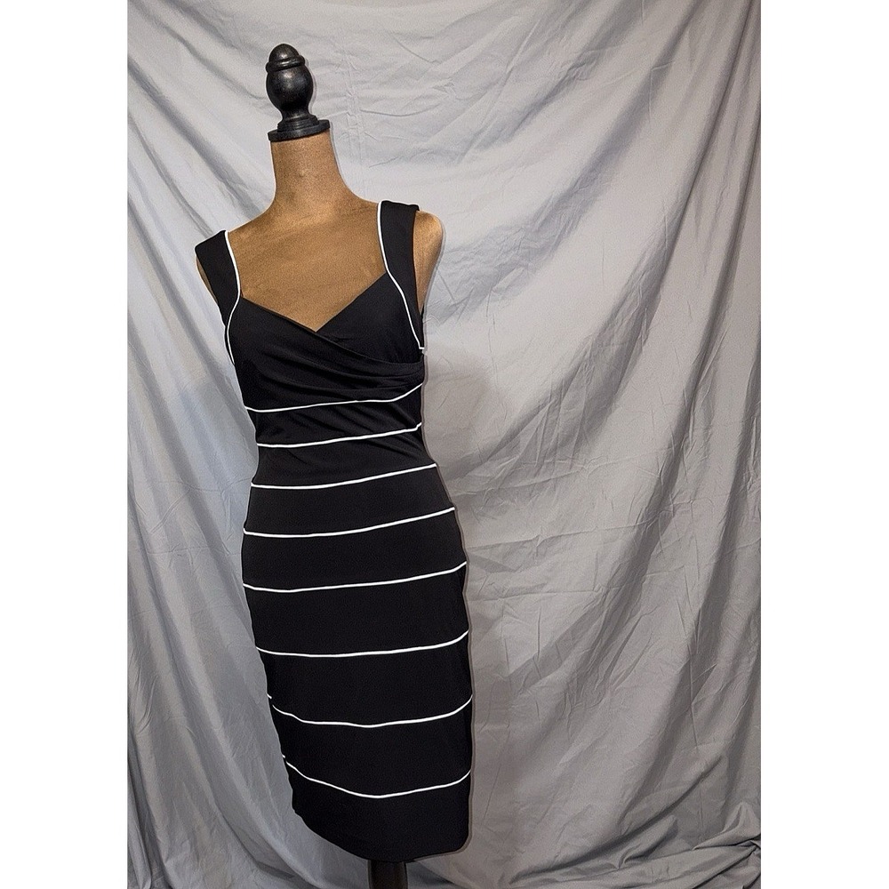 NEW White House Black Market Sleeveless Stripe Instantly Sliming Sheath Dress 4